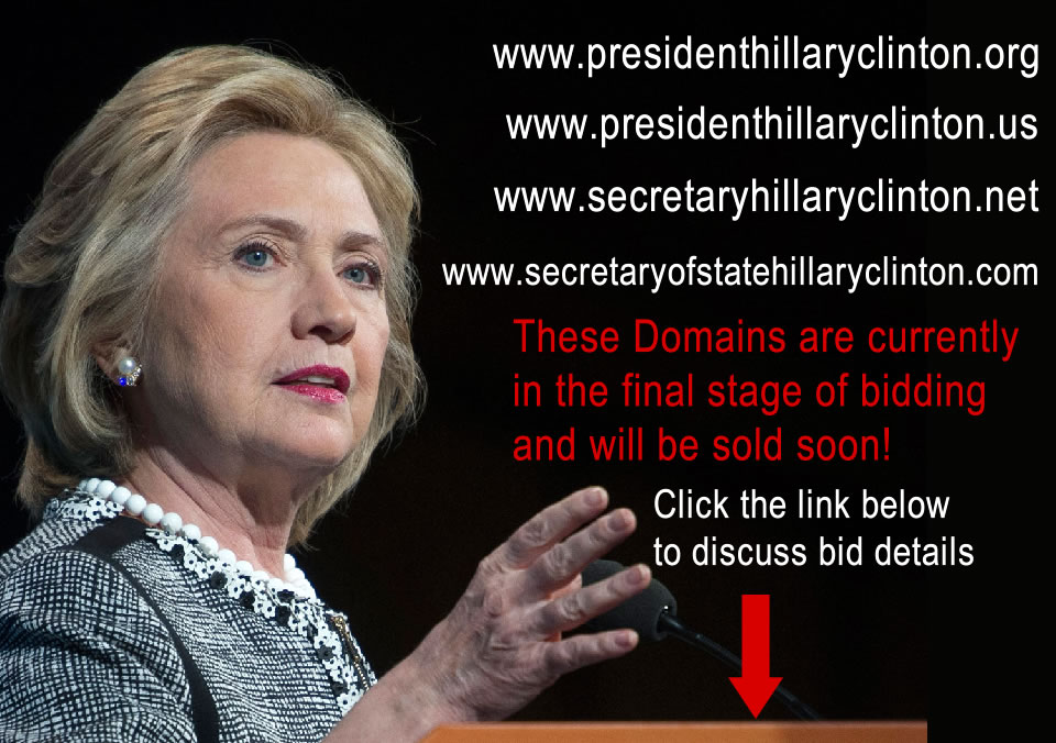 President Hillary Clinton Domains For Sale